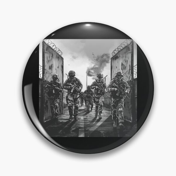 Item preview, Tactical Soldier Squad Black and White Military Art designed and sold by inkoutninja.