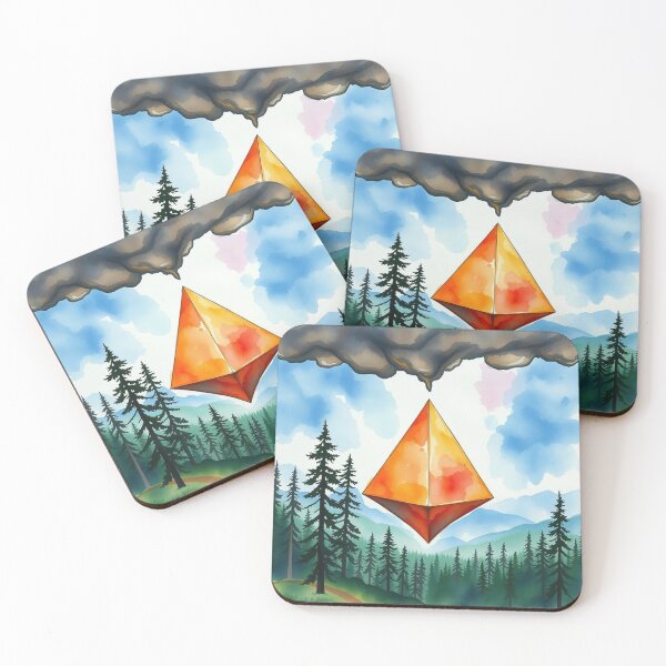 Item preview, Ethereum Crystal Floating Over Mystic Forest Watercolor Art designed and sold by EllDAV777.