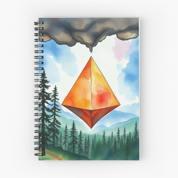 Item preview, Ethereum Crystal Floating Over Mystic Forest Watercolor Art designed and sold by EllDAV777.