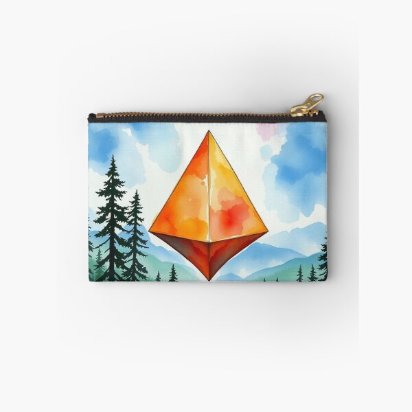 Item preview, Ethereum Crystal Floating Over Mystic Forest Watercolor Art designed and sold by EllDAV777.
