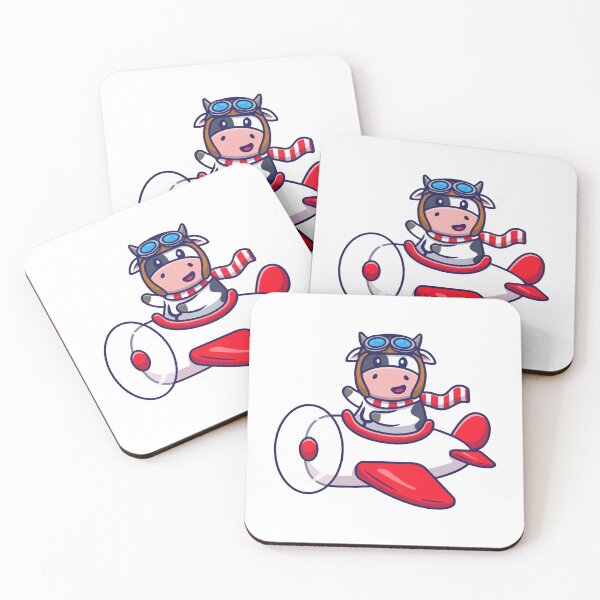 Item preview, Cute Cow Flying Airplane Cartoon designed and sold by amamspk.