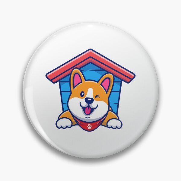 Item preview, Cute Corgi Dog Winking in Doghouse designed and sold by amamspk.