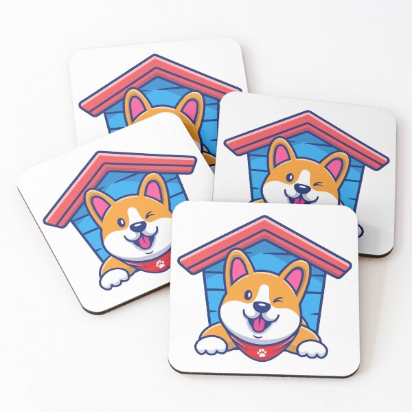 Item preview, Cute Corgi Dog Winking in Doghouse designed and sold by amamspk.