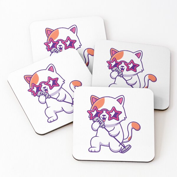Item preview, Cute Rockstar Cat Singing Cartoon designed and sold by amamspk.