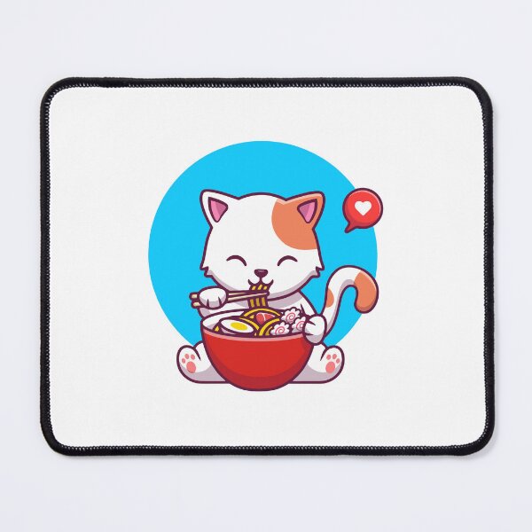 Item preview, Cute Kawaii Cat Eating Ramen Noodles designed and sold by amamspk.