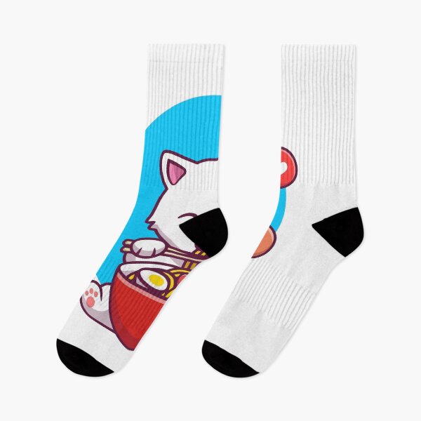 Item preview, Cute Kawaii Cat Eating Ramen Noodles designed and sold by amamspk.