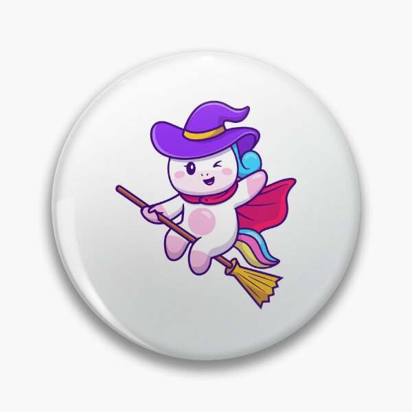 Item preview, Cute Unicorn Witch Flying on Broomstick designed and sold by amamspk.
