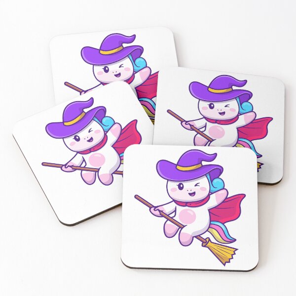 Item preview, Cute Unicorn Witch Flying on Broomstick designed and sold by amamspk.