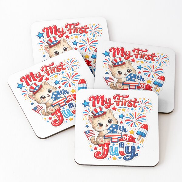 Item preview, My First 4Th Of July, Cute Cat designed and sold by graphic-genie.