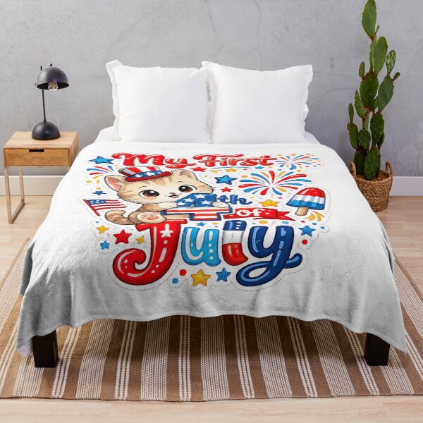 Item preview, My First 4Th Of July, Cute Cat designed and sold by graphic-genie.