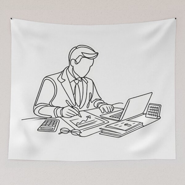 Item preview, Minimalist Actuary Single Line Art - Continuous Line Financial Analyst Data Scientist Office Sticker designed and sold by Psychlee Best Finds.