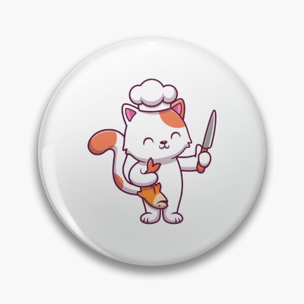 Item preview, Cute Chef Cat Cooking Fish Cartoon designed and sold by amamspk.