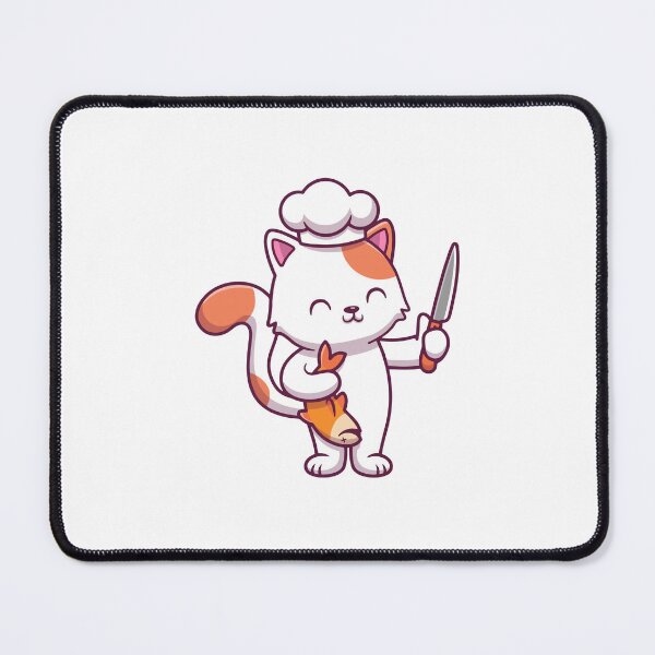 Item preview, Cute Chef Cat Cooking Fish Cartoon designed and sold by amamspk.