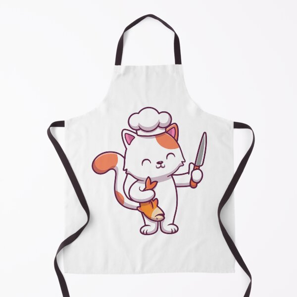 Item preview, Cute Chef Cat Cooking Fish Cartoon designed and sold by amamspk.