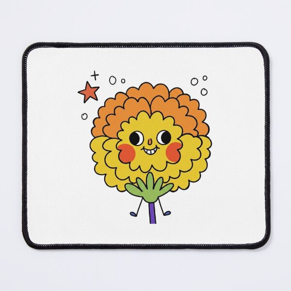 Item preview, ORI The orange-and-yellow marigold flower with star sparkles : I don't sweat, I bloom. designed and sold by ORI-ginal Weirdos: The Weirdly Wonderful Crew.