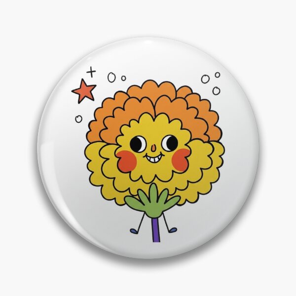 Item preview, ORI The orange-and-yellow marigold flower with star sparkles : I don't sweat, I bloom. designed and sold by ORI-ginal Weirdos: The Weirdly Wonderful Crew.