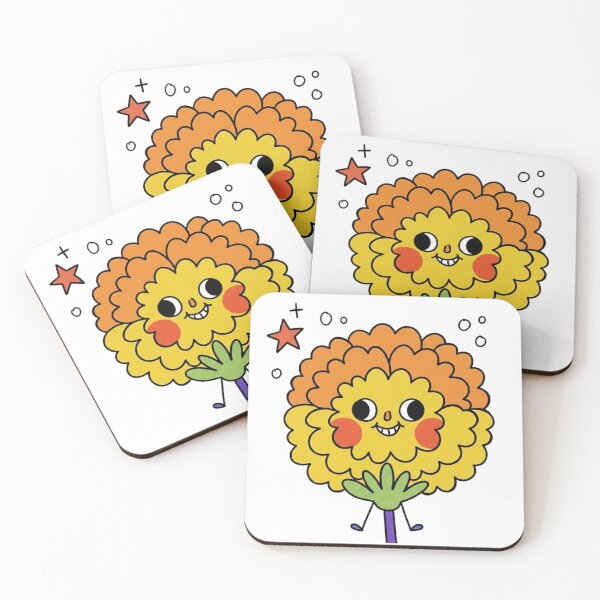 Item preview, ORI The orange-and-yellow marigold flower with star sparkles : I don't sweat, I bloom. designed and sold by ORI-ginal Weirdos: The Weirdly Wonderful Crew.