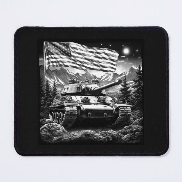 Item preview, American Tank Black and White Military Patriotic Art designed and sold by inkoutninja.