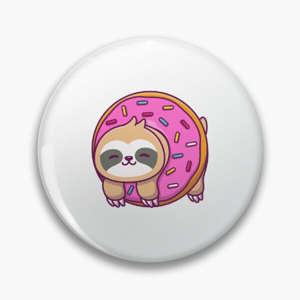 Item preview, Cute Sloth Eating Giant Pink Sprinkles Donut designed and sold by amamspk.