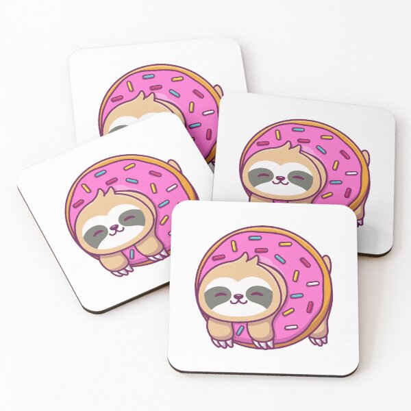 Item preview, Cute Sloth Eating Giant Pink Sprinkles Donut designed and sold by amamspk.