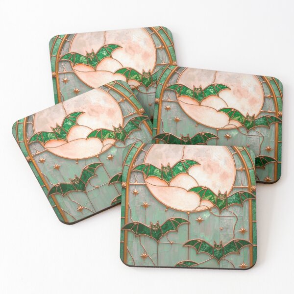 Item preview, Moonlit Bats in Emerald Gothic Frame designed and sold by BriSher.