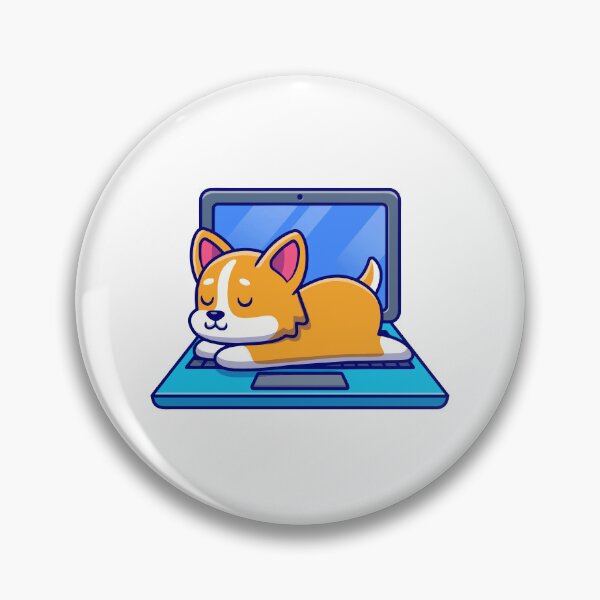 Item preview, Cute Corgi Dog Sleeping on Laptop Keyboard designed and sold by amamspk.