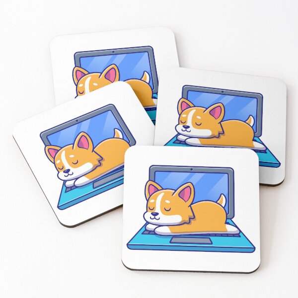 Item preview, Cute Corgi Dog Sleeping on Laptop Keyboard designed and sold by amamspk.