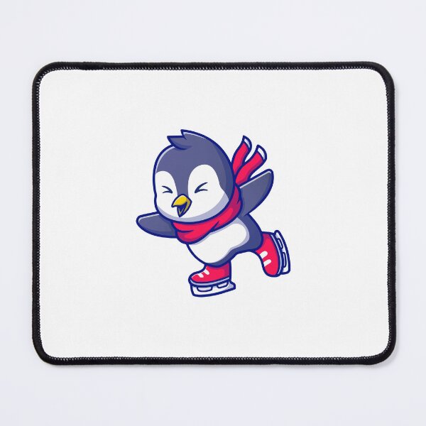 Item preview, Cute Happy Penguin Ice Skating in Winter Scarf designed and sold by amamspk.