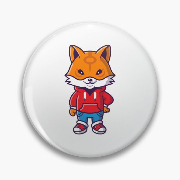 Item preview, Cute Cartoon Fox Wearing Red Hoodie and Sneakers designed and sold by amamspk.