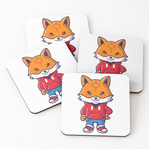 Item preview, Cute Cartoon Fox Wearing Red Hoodie and Sneakers designed and sold by amamspk.