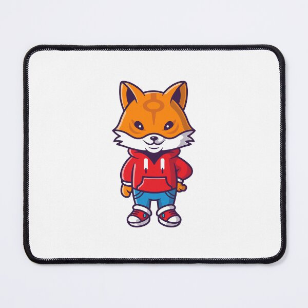 Item preview, Cute Cartoon Fox Wearing Red Hoodie and Sneakers designed and sold by amamspk.