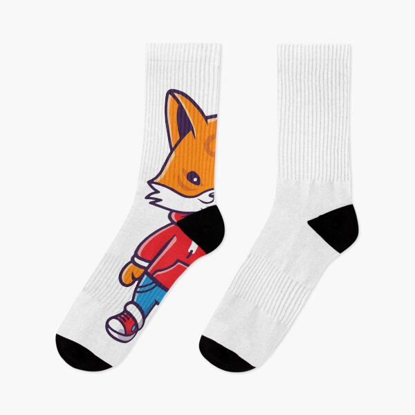 Item preview, Cute Cartoon Fox Wearing Red Hoodie and Sneakers designed and sold by amamspk.