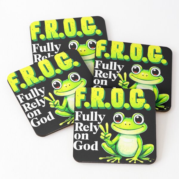 Item preview, FROG Fully Rely On God Christian Cute Frog Faith Art designed and sold by MiALopezArt.
