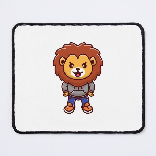 Item preview, Cute Little Lion Cub Wearing Grey Hoodie designed and sold by amamspk.
