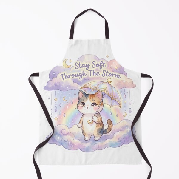 Item preview, Lani “Stay Soft Through The Storm” Kawaii Cat Sticker | Cozy Celestial Watercolor Design designed and sold by LaniDigitalNook.