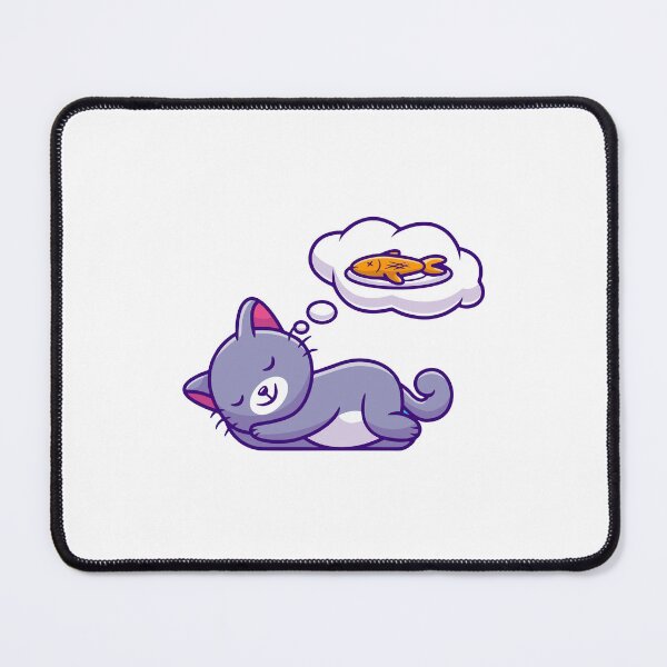 Item preview, Cute Sleeping Cat Dreaming About Delicious Fish designed and sold by amamspk.