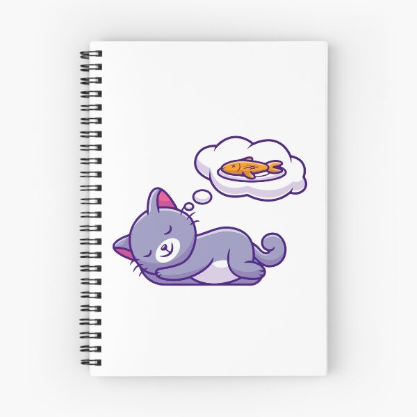 Item preview, Cute Sleeping Cat Dreaming About Delicious Fish designed and sold by amamspk.