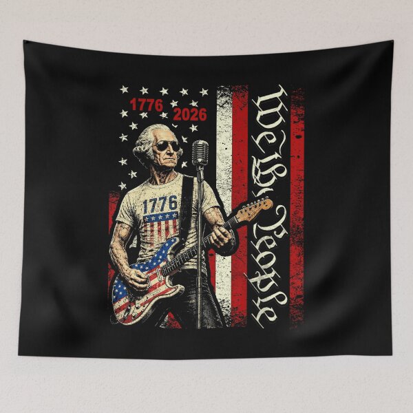 Item preview, George Washington Playing Guitar 4th July 250th Anniversary designed and sold by Patchina.