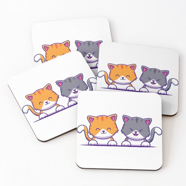 Item preview, Two Cute Peeking Cats Orange and Grey Kitten designed and sold by amamspk.