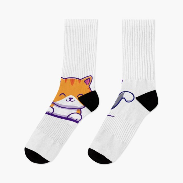 Item preview, Two Cute Peeking Cats Orange and Grey Kitten designed and sold by amamspk.