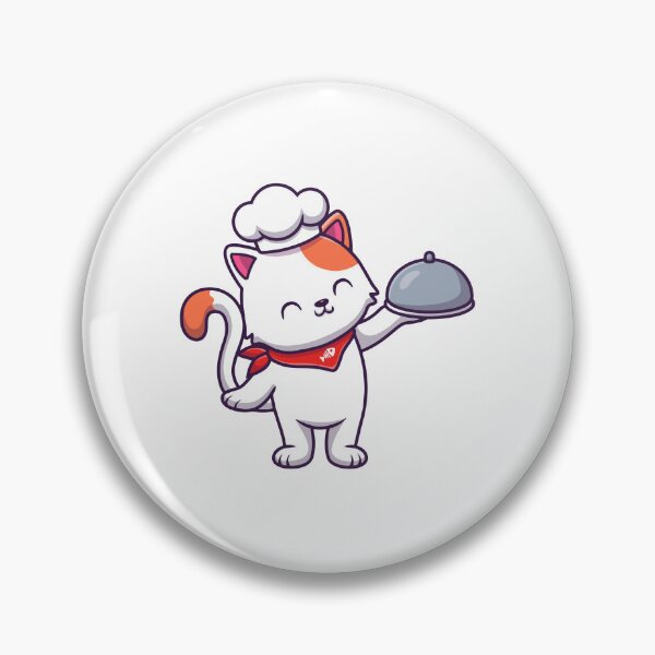 Item preview, Cute Chef Cat Serving Food with Cloche Hat designed and sold by amamspk.
