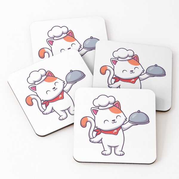 Item preview, Cute Chef Cat Serving Food with Cloche Hat designed and sold by amamspk.