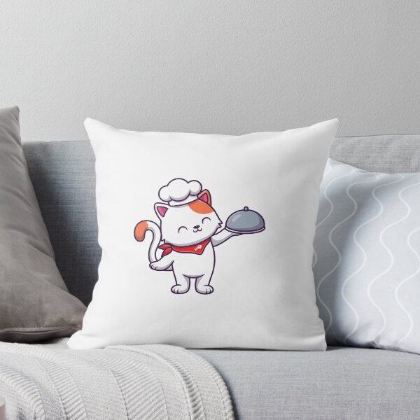 Item preview, Cute Chef Cat Serving Food with Cloche Hat designed and sold by amamspk.