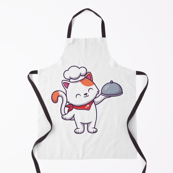 Item preview, Cute Chef Cat Serving Food with Cloche Hat designed and sold by amamspk.