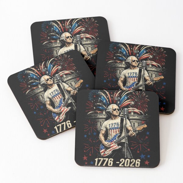 Item preview, George Washington Playing Guitar 4th July 250th Anniversary designed and sold by Patchina.