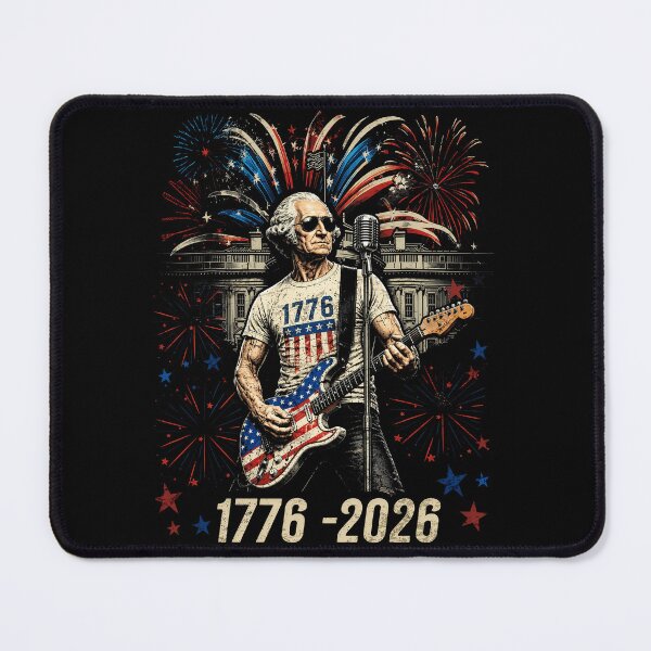 Item preview, George Washington Playing Guitar 4th July 250th Anniversary designed and sold by Patchina.