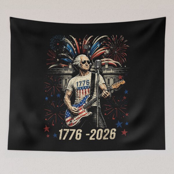 Item preview, George Washington Playing Guitar 4th July 250th Anniversary designed and sold by Patchina.