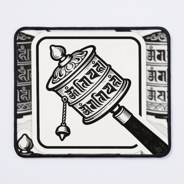 Item preview, Tibetan Prayer Wheel Line Art designed and sold by bocai1994.