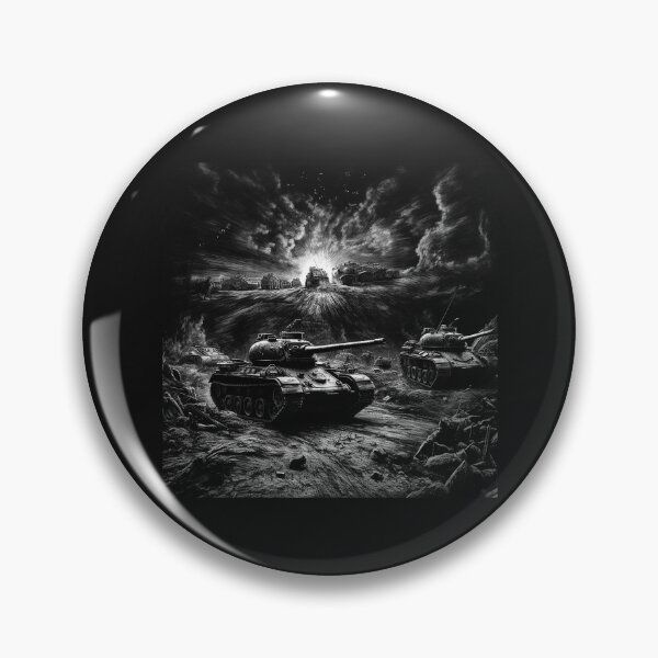 Item preview, Black and White Tank Battlefield Military Art designed and sold by inkoutninja.