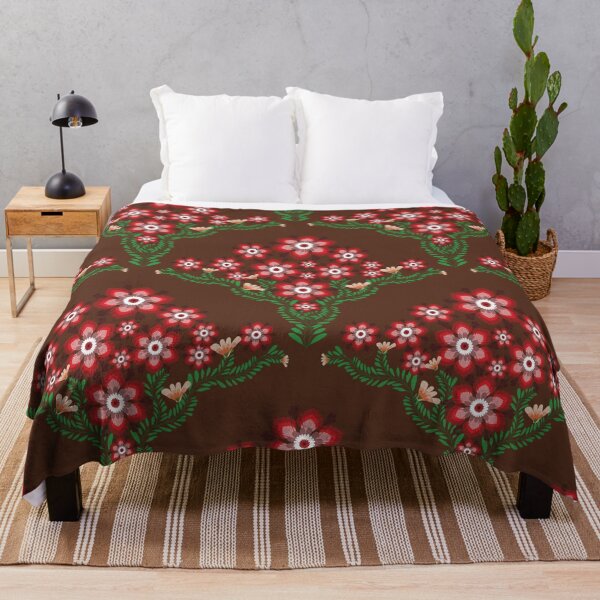 Item preview, Folk Art Floral Seamless Pattern on Brown Background designed and sold by PowerAntShop.